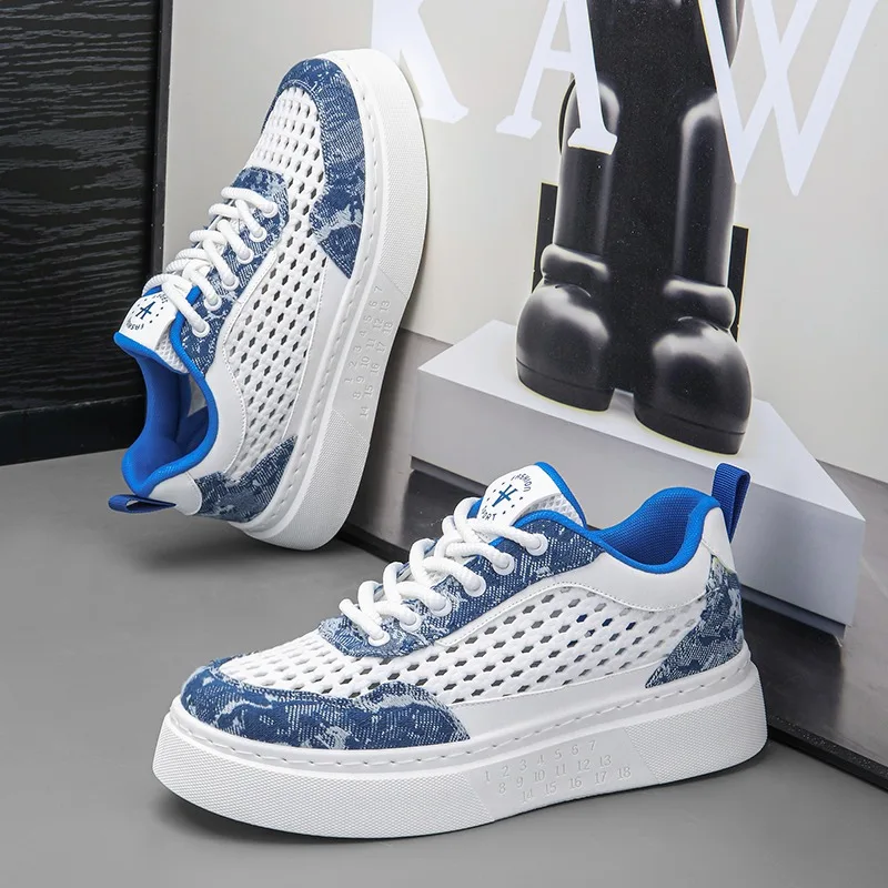 

2025 летняя новая мужская обувь, дышащая сетчатая мягкая подошва, легкая модная универсальная повседневная обувь, высококачественная износостойкая обувь