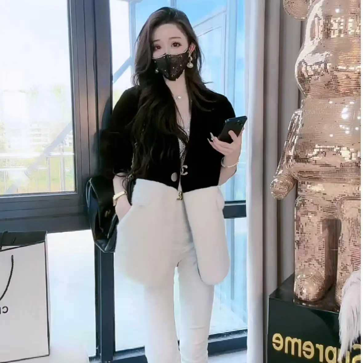 

2025 Autumn and Winter New Style Slimming Long Sleeved Fur Fur Women's Clothing Socialite Mink Fur Coat Korean Version Plus Size