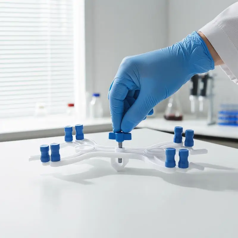 Double Burette Clamp Spring Loaded Plastic Buret Clip Secure Grip Silicon Pads for Lab General Purpose Experiment Use