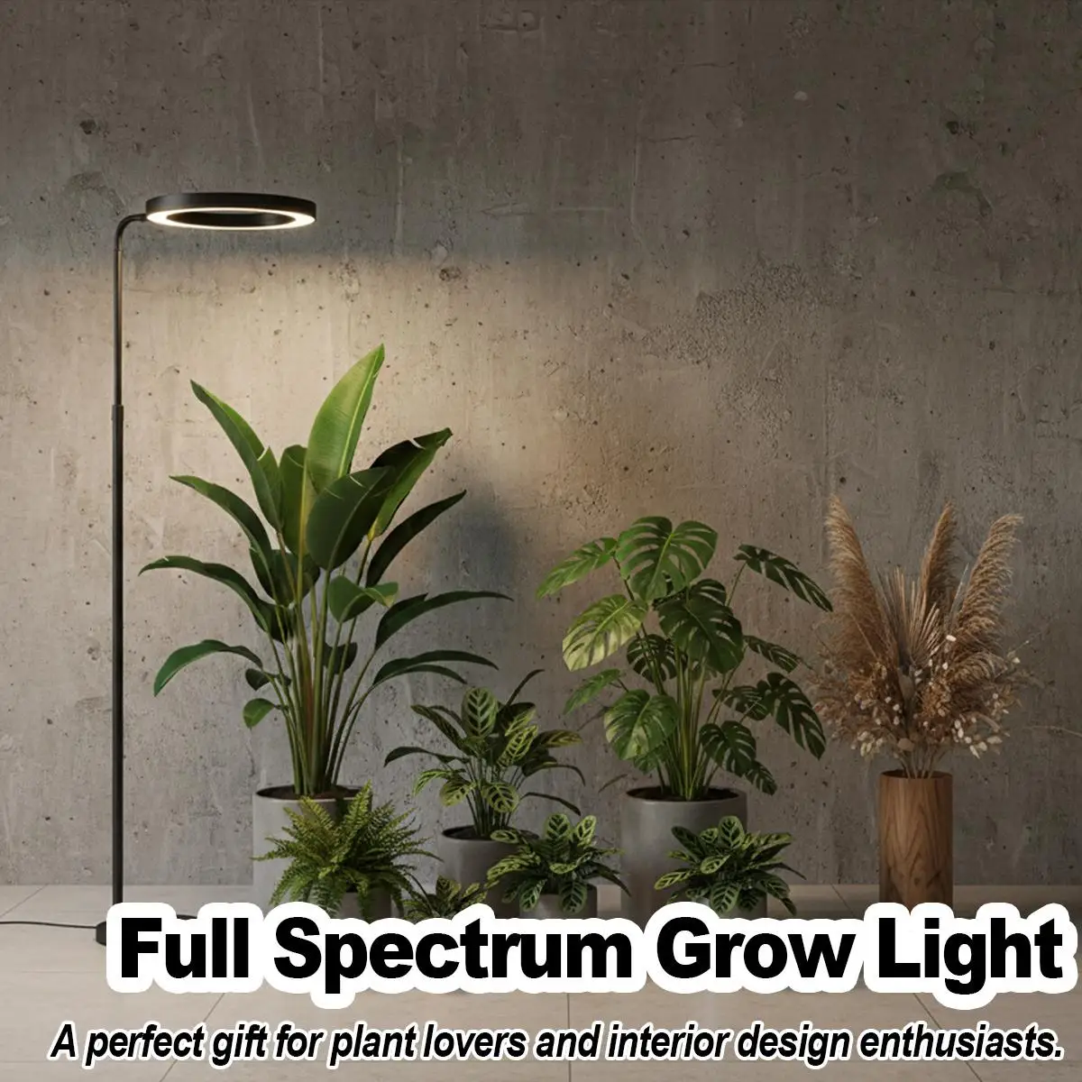 72 LEDs Grow Light EU Plug Full Spectrum Dimmable Angel Ring Stand Holder Phyto Lamp for Indoor Plants Houseplants Succulent Art