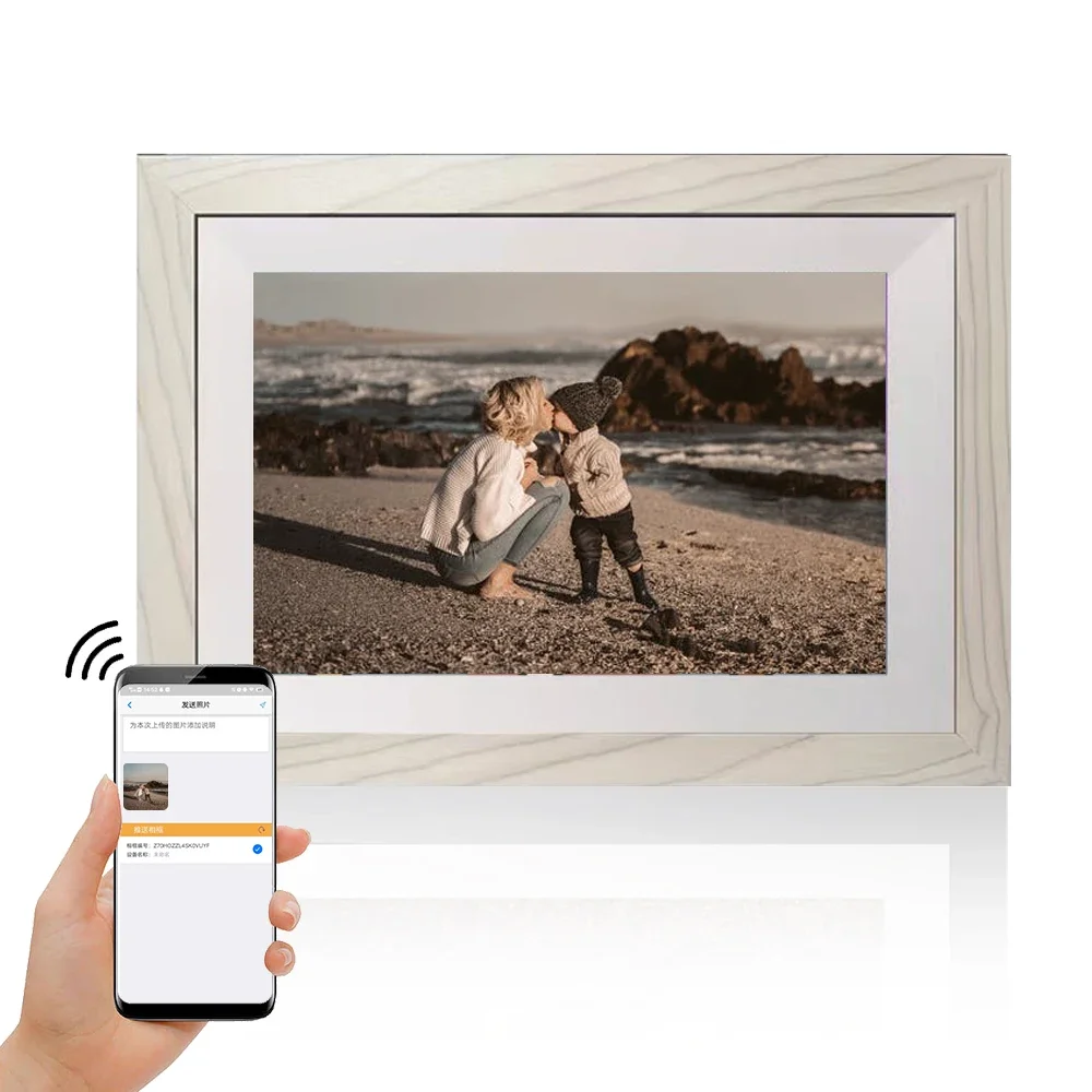 Wintouch-Cadre photo numérique HD en bois, écran tactile Ips, vidéo, téléchargement gratuit, DG101, 10.1 pouces, 2 Go, 32 Go