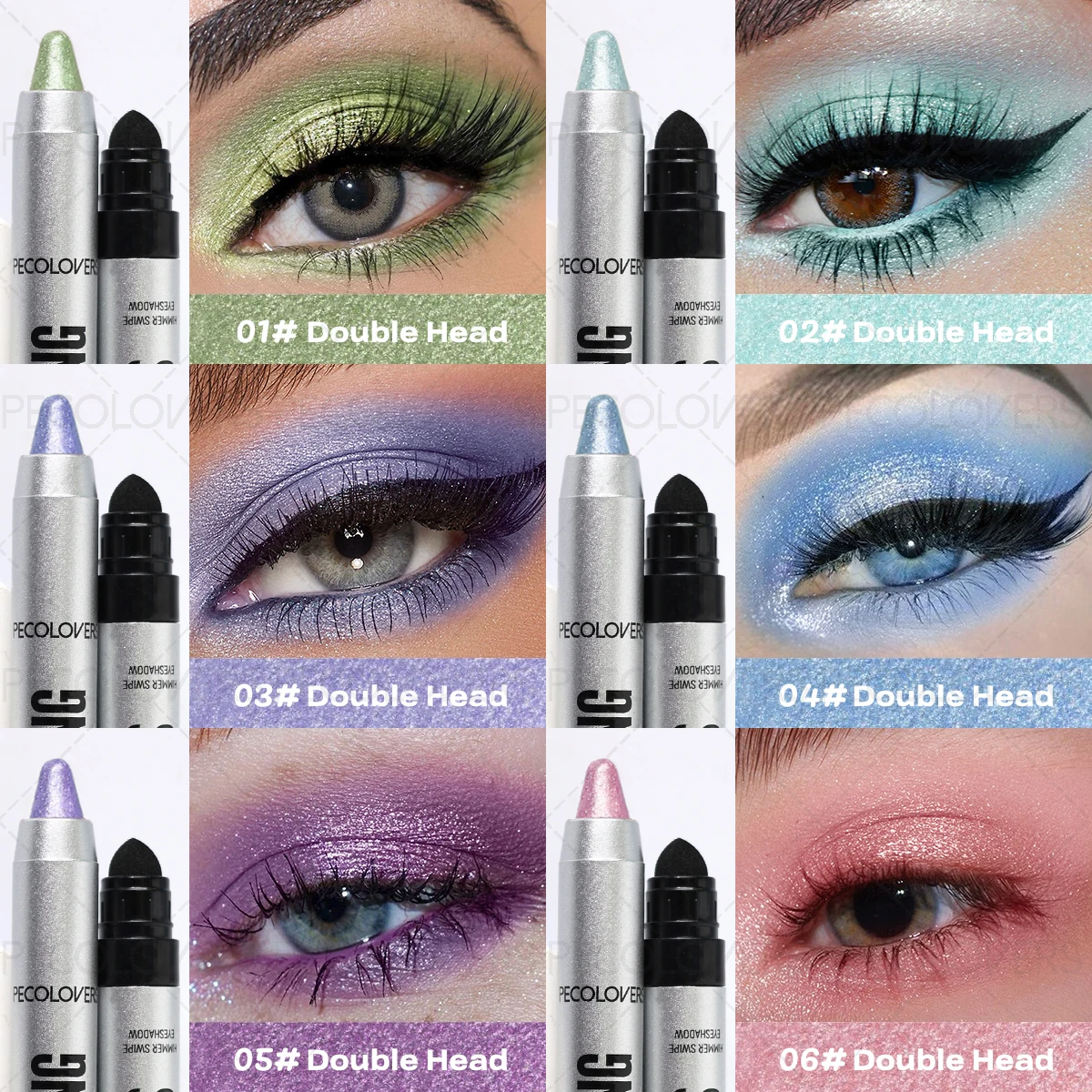 1PC Waterproof Pearlescent Eyeshadow Pencil - Smudge-proof Shimmery Shades, Brightening Eye Highlighter, Creamy Texture
