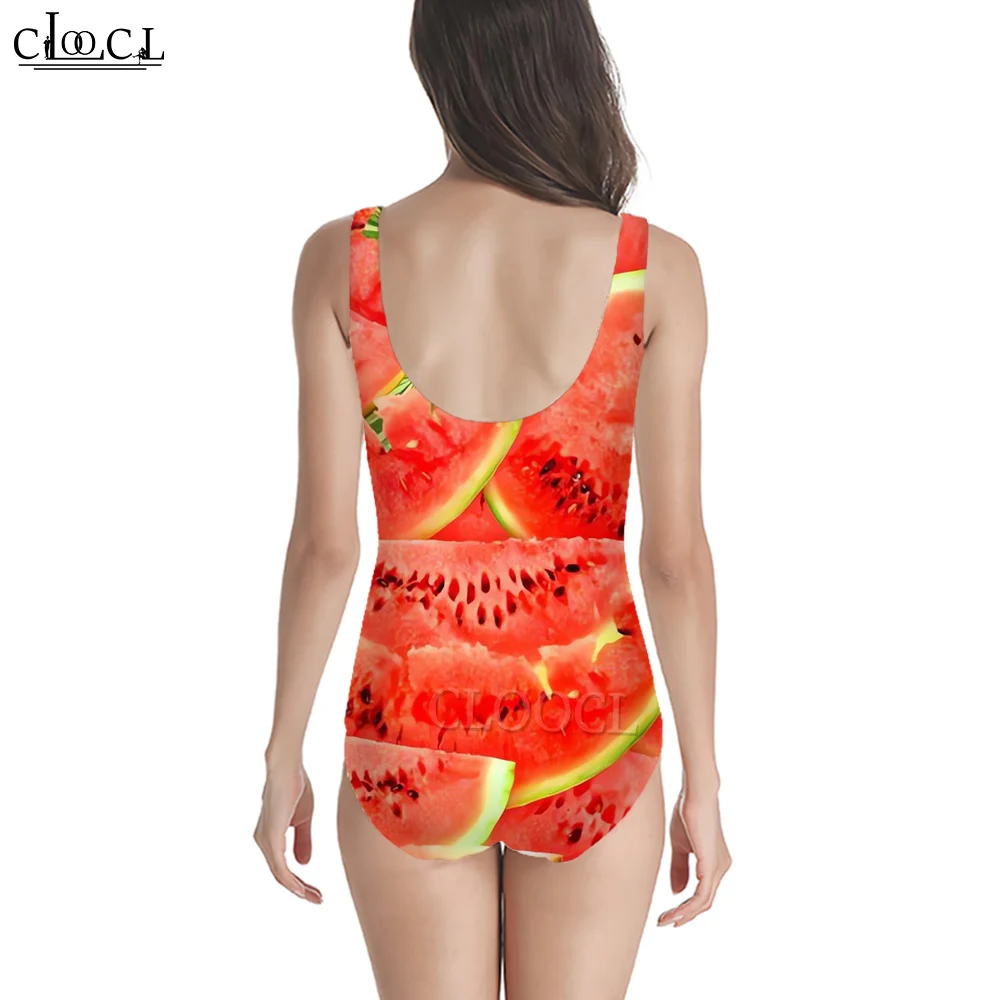 CLOOCL Women Swimsuit One-Piece Wear Watermelon Print Beachwear Sleeveless Backless Bathing Suit Summer Pool Swimming Suits 2023