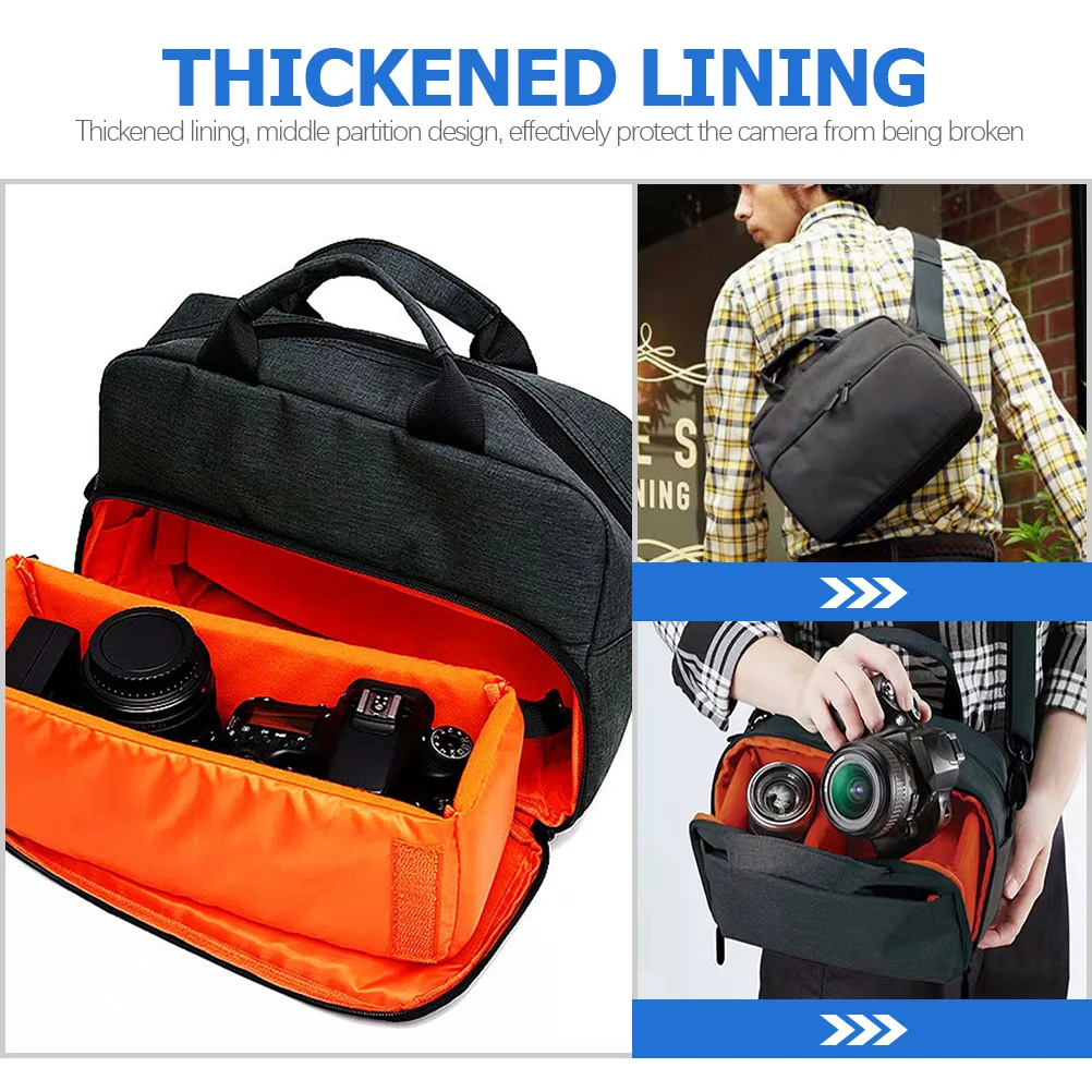 حقيبة كاميرا Dslr حافظة مبطنة من قماش أكسفورد الفاخر للسفر في الهواء الطلق وحزام كتف قابل للتعديل بسعة كبيرة