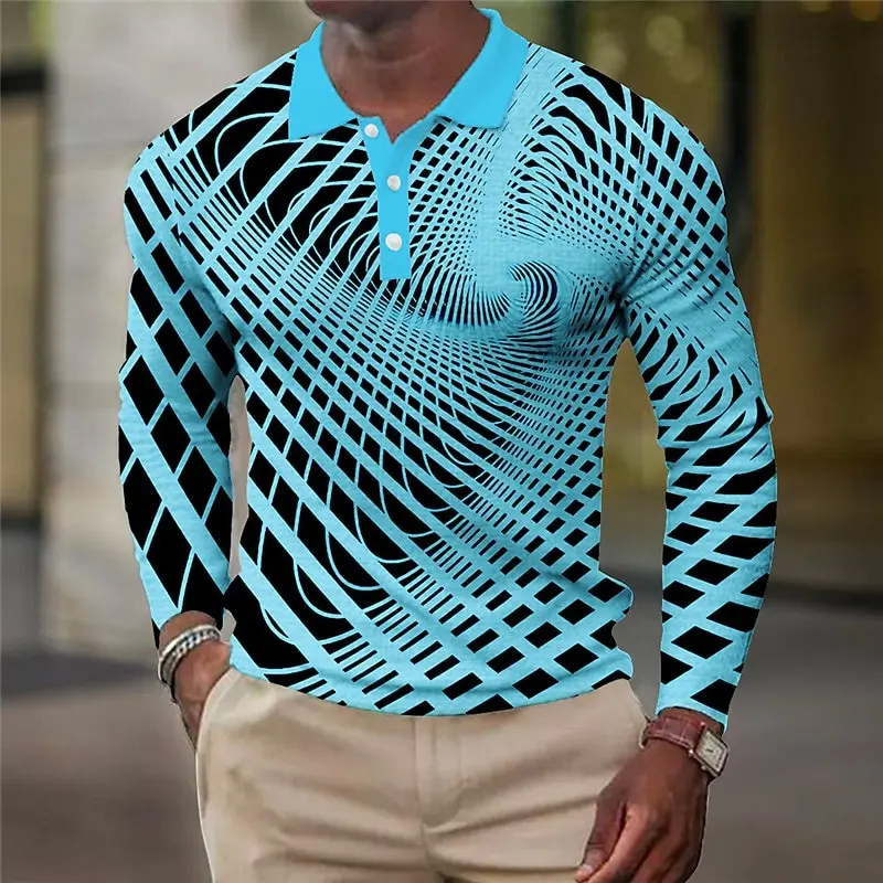Hot selling fashionable outdoor street men's long sleeved polo shirt, available in multiple colors, high-quality men's clothing