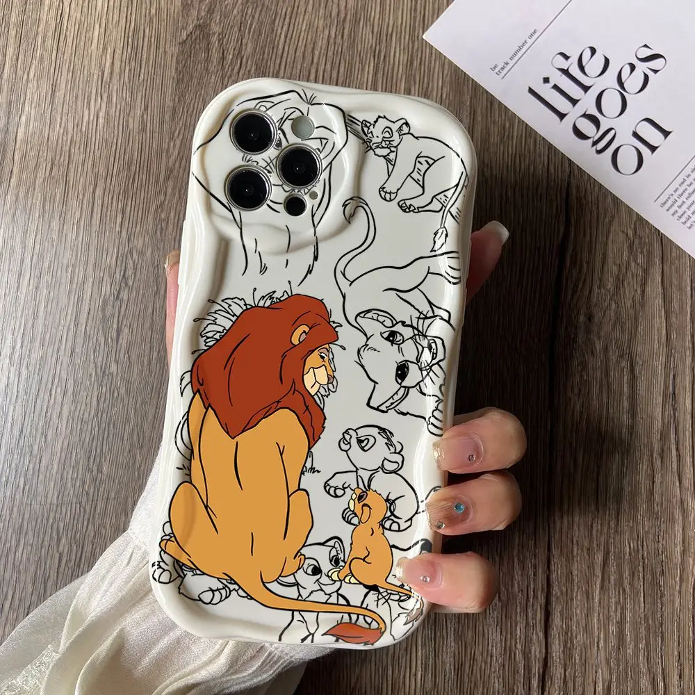 Lion King Simba Phone Case for Oppo Reno 12 11 8 7 6 5 4 Reno12 Reno11 Reno8 Reno7 Reno6 T Z F Pro 4G 5G Creamy Wave Soft Cover