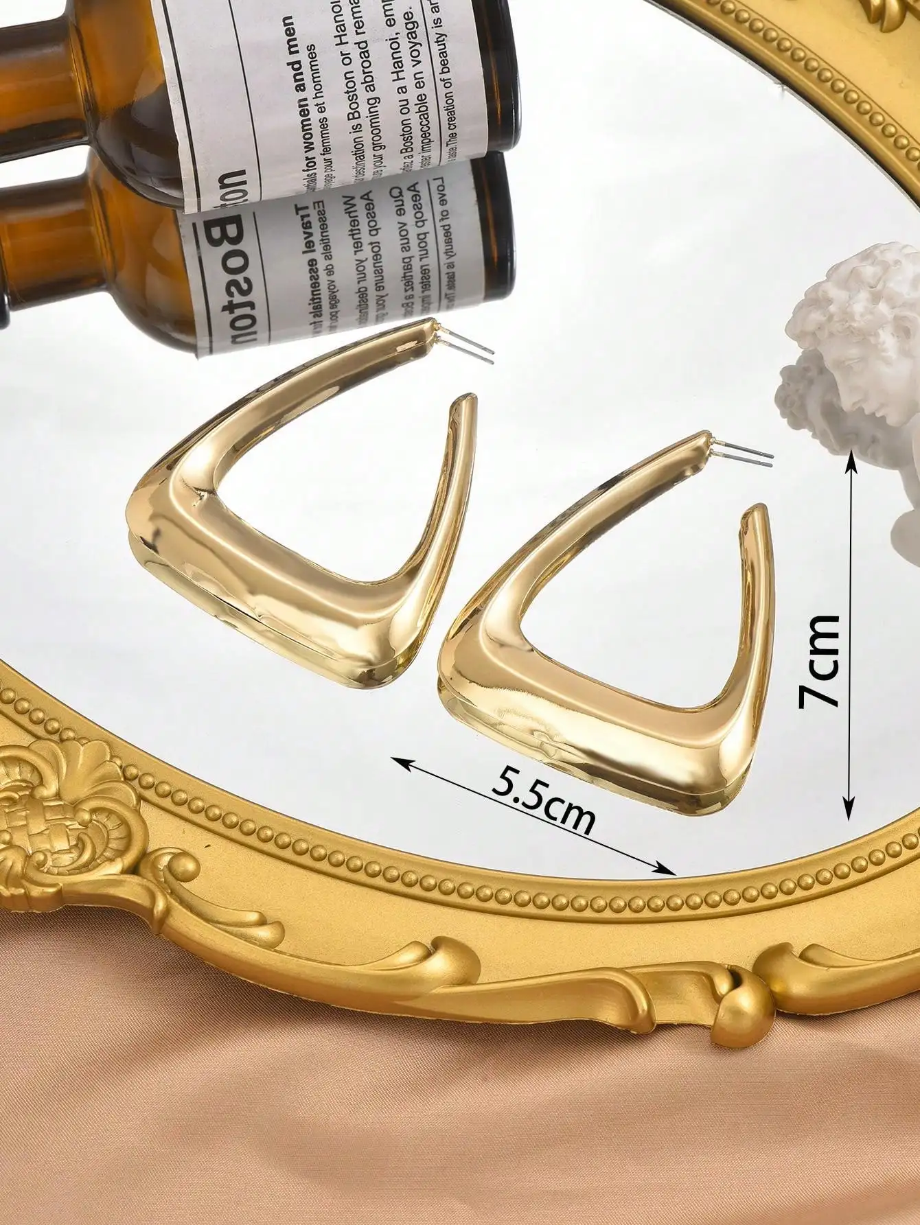 Vintage Geometric Minimalist Exaggerated Triangle Women Trend Hoop Earrings Jewelry