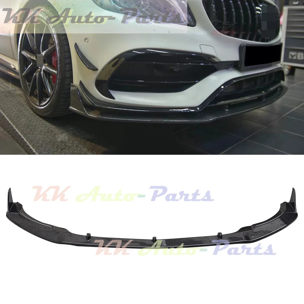 For Mercedes-Benz W176 W117 A45 CLA45 SPORT 2016-2019 Carbon Fiber  Front Lip Bumper Bottom Splitter Spoiler Auto Tuning