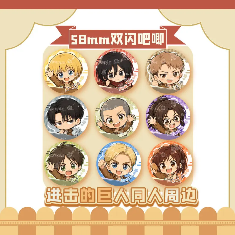 Mikasa Ackerman Anime Costumes Badges Pins ‌Erwin Smith Women Brooch Fashion Cartoon Cosplay Brooches for Bag Accessorie Gift