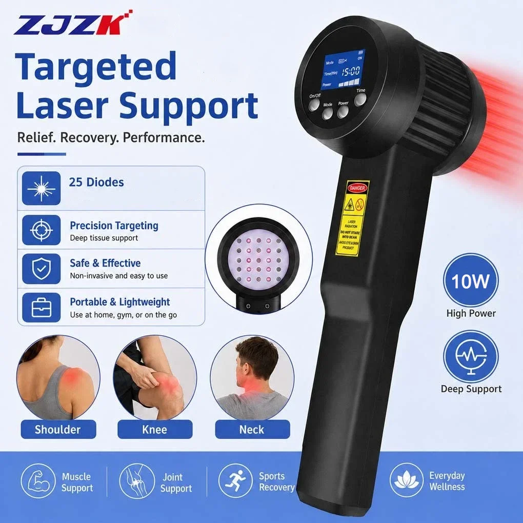 ZJZK 10W Physiotherapy Laser Device for Arthritis Pain Relief Joint Inflammation & Wound Care Professional Cold Laser Therapy