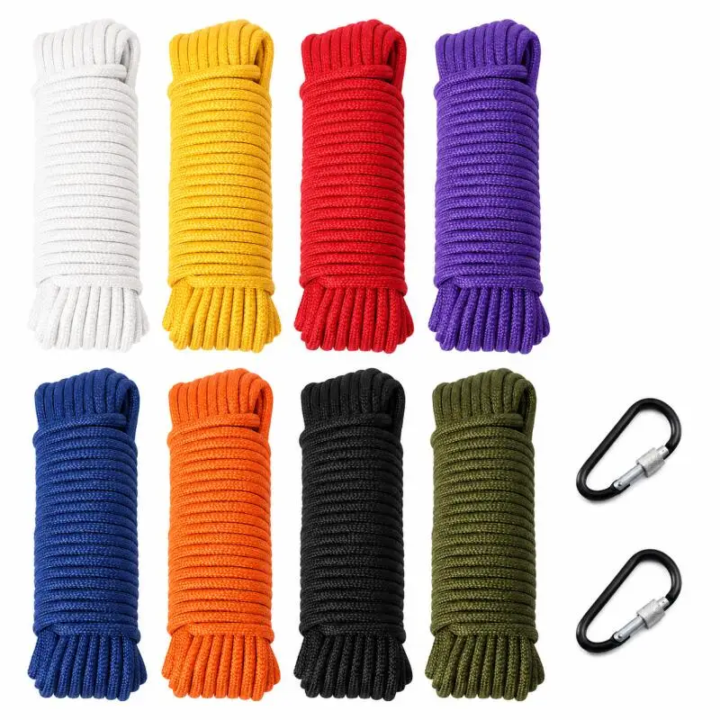 Geflochtenes Seil, Handgewebtes Dekoratives Seil. Radfahrer-Set, dickes Wäschetrocknungs- und Quiltband, Schwarz, Rot, 4 mm, 31 Meter – Detail 4