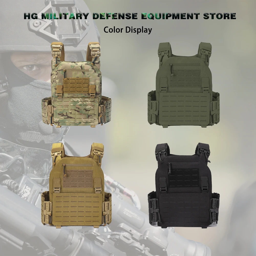 900D Encrypted Oxford Cloth Quick Release MOLLE Cut Single Soldier Hunting Plate Carrier CS Airsoft Adjustable Tactical Vest