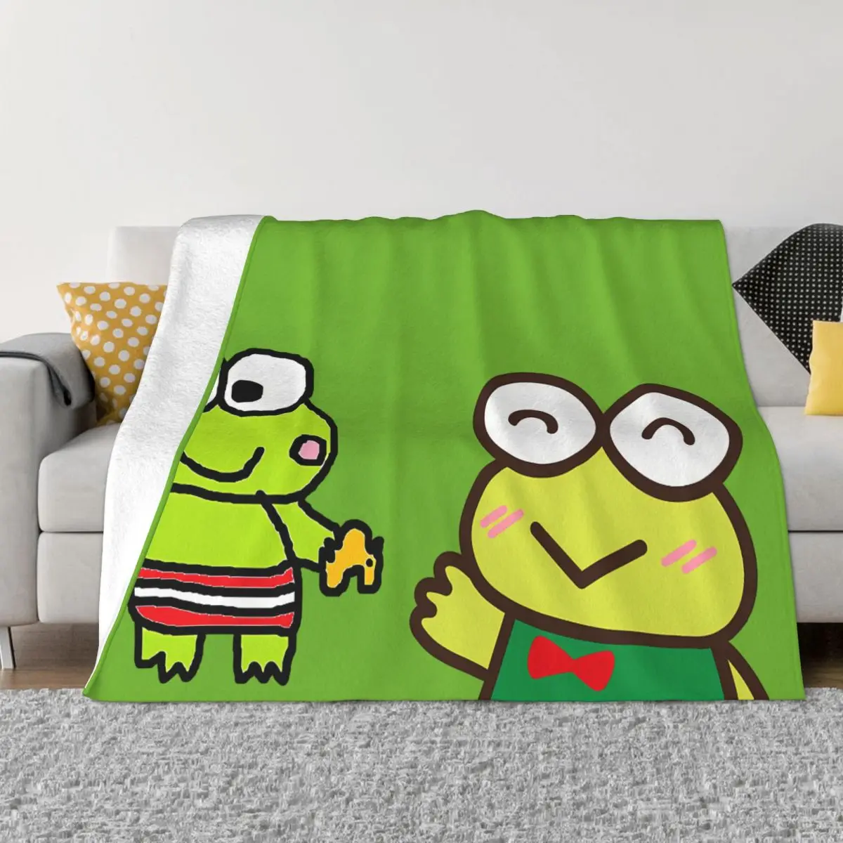 Sanrio Blanket kero kero keroppi Plush Autumn/Winter Breathable Super Warm Throw Blankets For bed Rug Piece