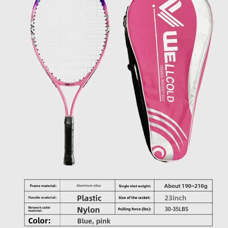 Youth Tennis Racket 23 Inch Aluminum Alloy Tennis Racket Children's Light Entertainment Primary Training Racket