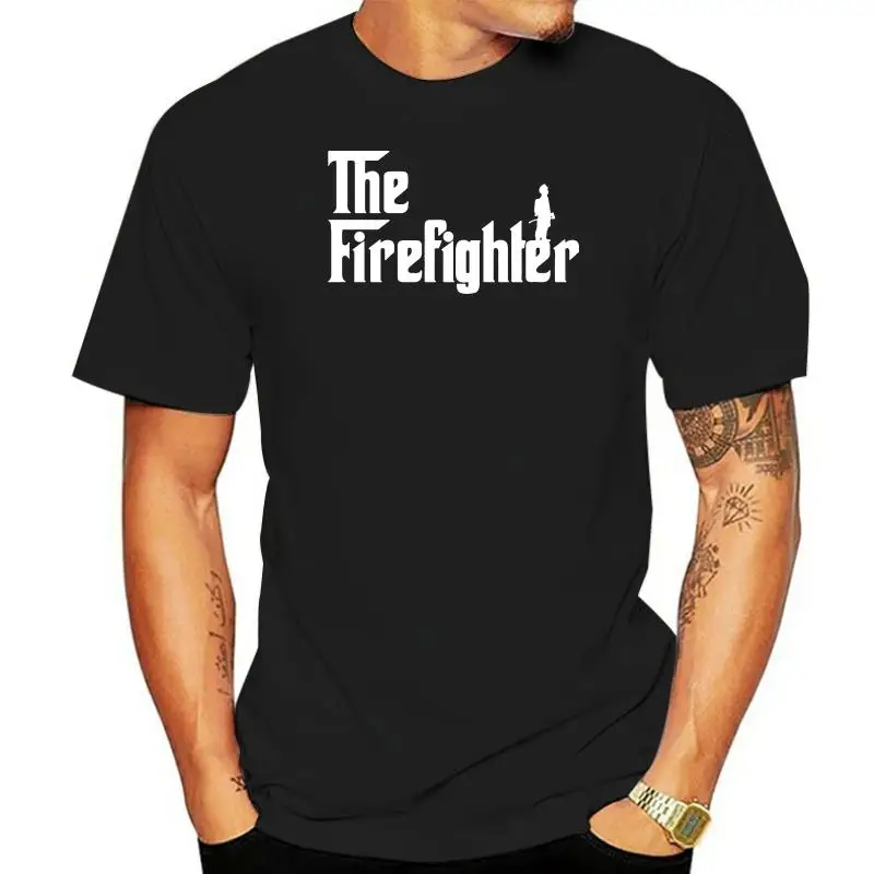 

Летние мужские футболки The Firefighter Is Here, хлопковые футболки с короткими рукавами, крутая футболка с пожарным, мужская одежда, футболки