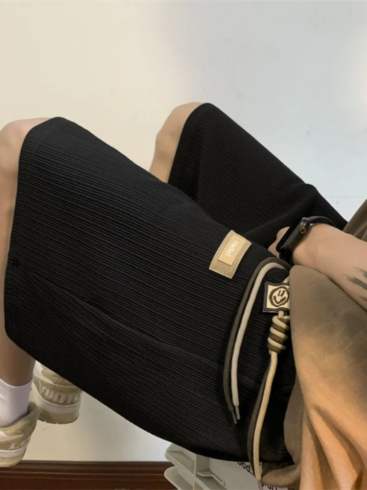 

Ice Silk Men's orts Summer Thin Five-Point Casual Loose Straight Baskeall Sports Pants Breathable Lightweight Sweatpants