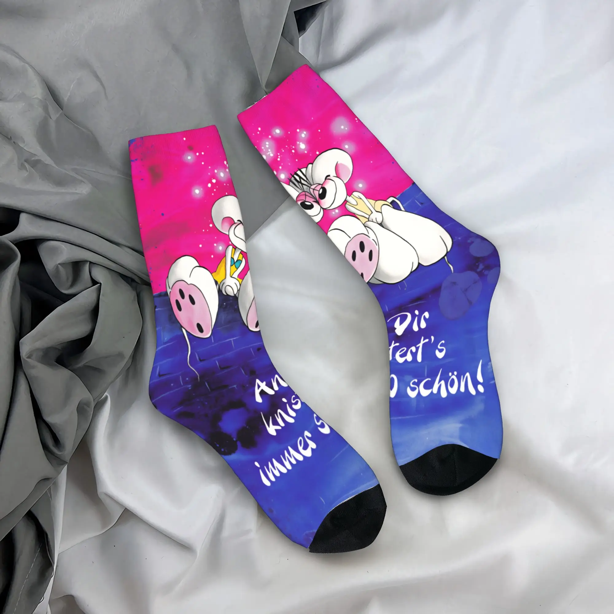 Diddl Cartoon-Schlafsocken, Herbststrümpfe, Retro, Unisex, für Herren, bequeme Socken, grafische Laufsocken, rutschfeste Socken