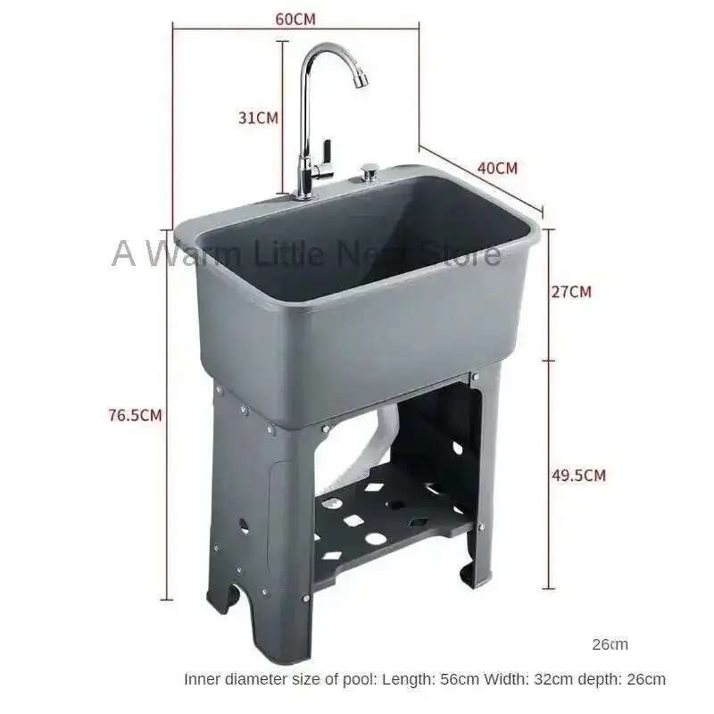 PP プラスチックキッチンシンク家庭用野菜シンクミニマリスト商業キッチンアクセサリー床置き大型シンクキッチン用