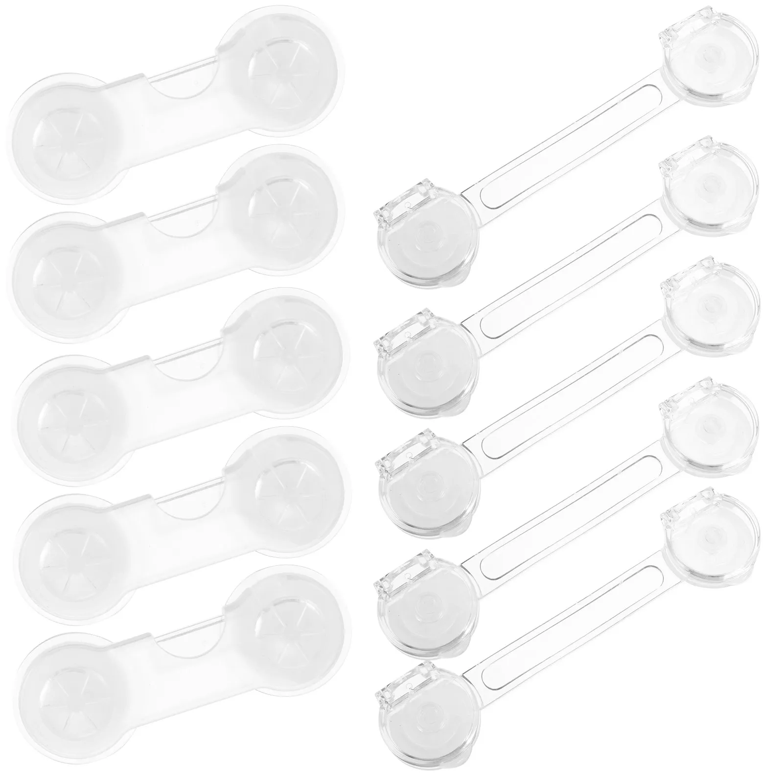 

10 шт. детских замков безопасности, легко устанавливаемые, для шкафов и ящиков, защита от детей, для дома, офиса, школы, прозрачные