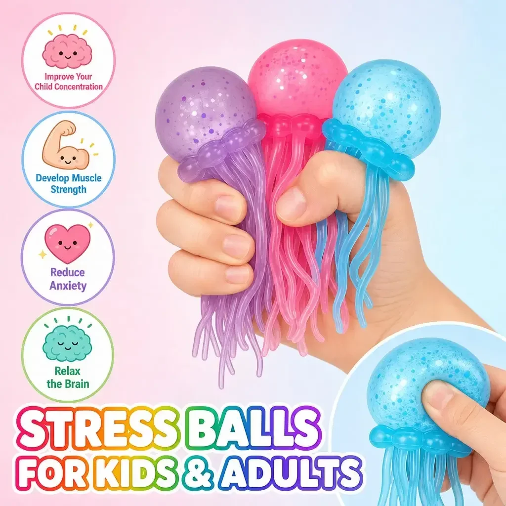 1PC Colorful Octopus Squishy Toy, Slow Rising Rainbow Octopus Squeeze Toy, Soft Sensory Fidget Stress Ball for Kids Adults Gift