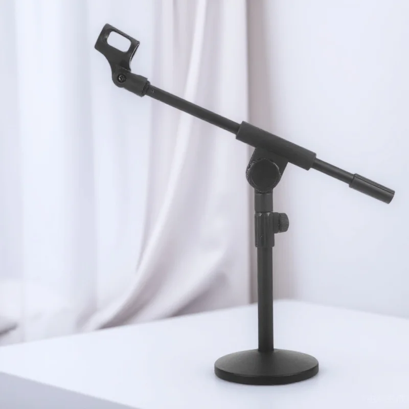 

Compact Desktop Microphone Stand Strong Metal Base Smooth Height Adjustment for Broadcasting Singing Recording Mic Mount Desk