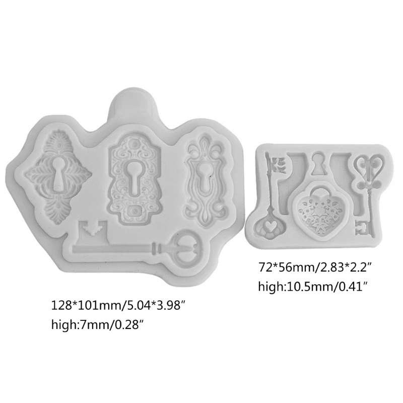 2Pcs High Gloss Shiny High Quality for Key Couple Lock Silicone Mold Resin