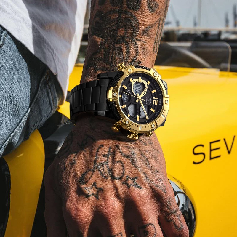 Mark Fairwhale 4280 Fashion Men's Watches Stainless Steel Electronic Multi Functional Brand Smart Watch For Men