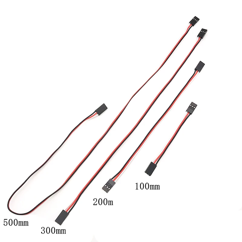 10pcs Servo Cable Male to Male Servo Extension Lead Cables RC Touch Wire 100mm 200MM 300MM 500MM for JR Futaba Helicopter RC Toy