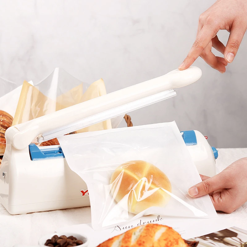 StoBag 50/100pcs White Kraft Paper Transparent Bread Toast Food Sealed Packaging Bag Plastic Sealing Clear Baking Handmade Pouch