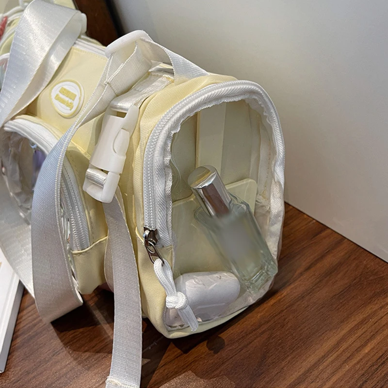 Japanese Transparent Shoulder Bag for Girls Lightweight Crossbody Shopping Bag Cute Clear Handbag Versatile Daily Use Students