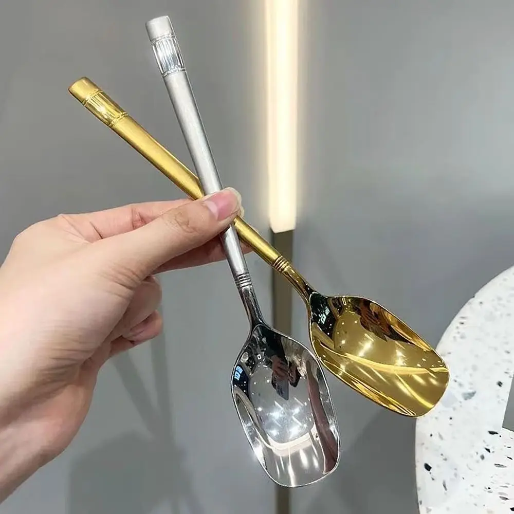 Creative Gold Silver Soup Spoons Stainless Steel Dishwasher 