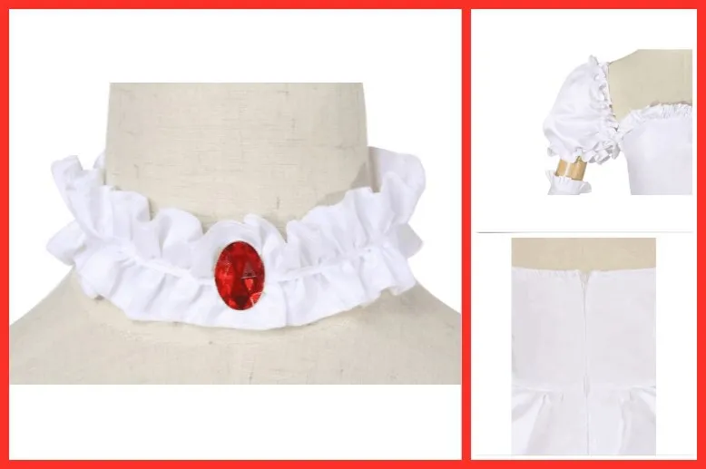 부엣 공주 코스프레 코스튬 화이트 롱 원피스, 여성용 의상, 할로윈 의상, 역할 놀이 파티