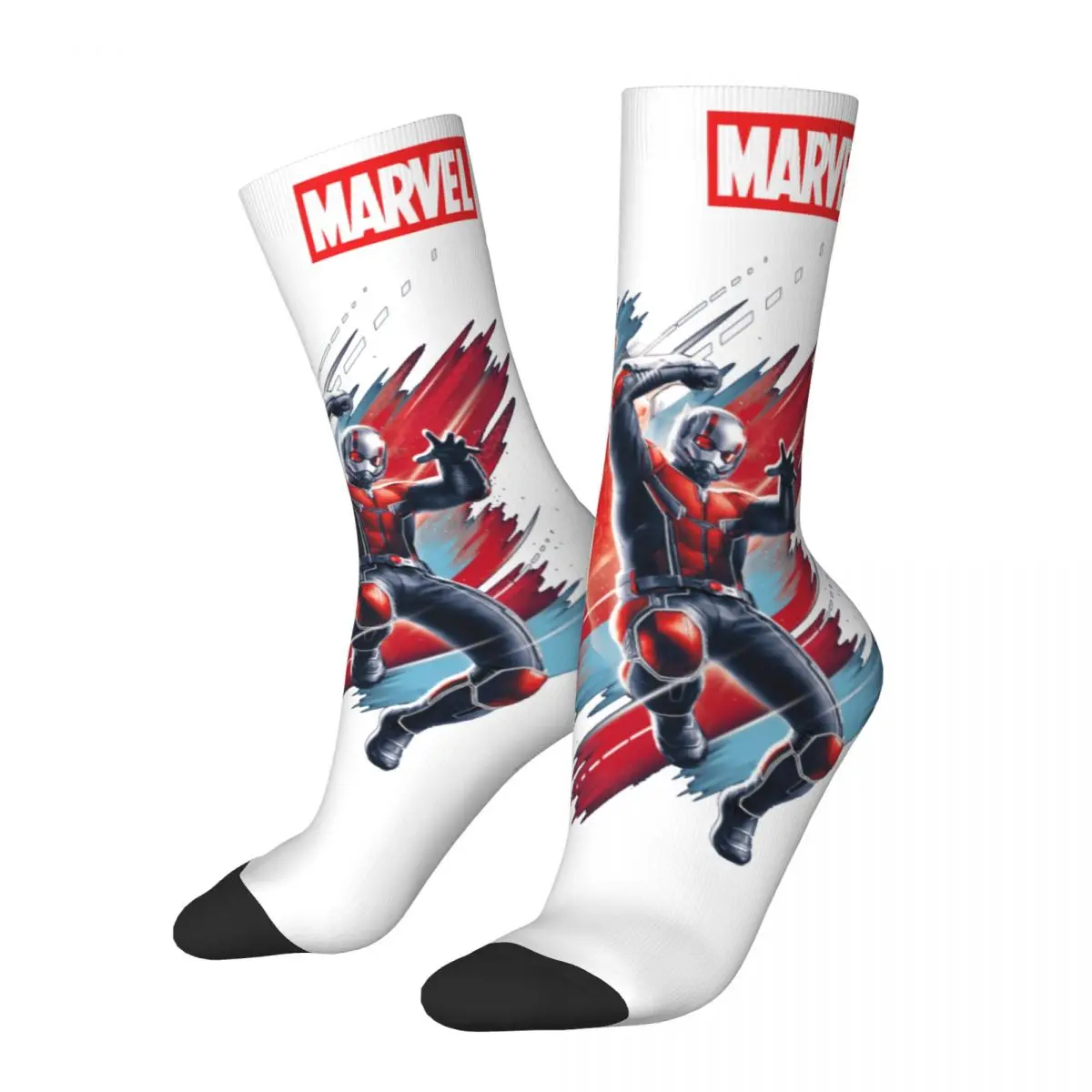 Funny Crazy Sock for Men Marvel Limited Edition Hip Hop Harajuku Ant-Man Happy Seamless Pattern Printed Boys Crew compression