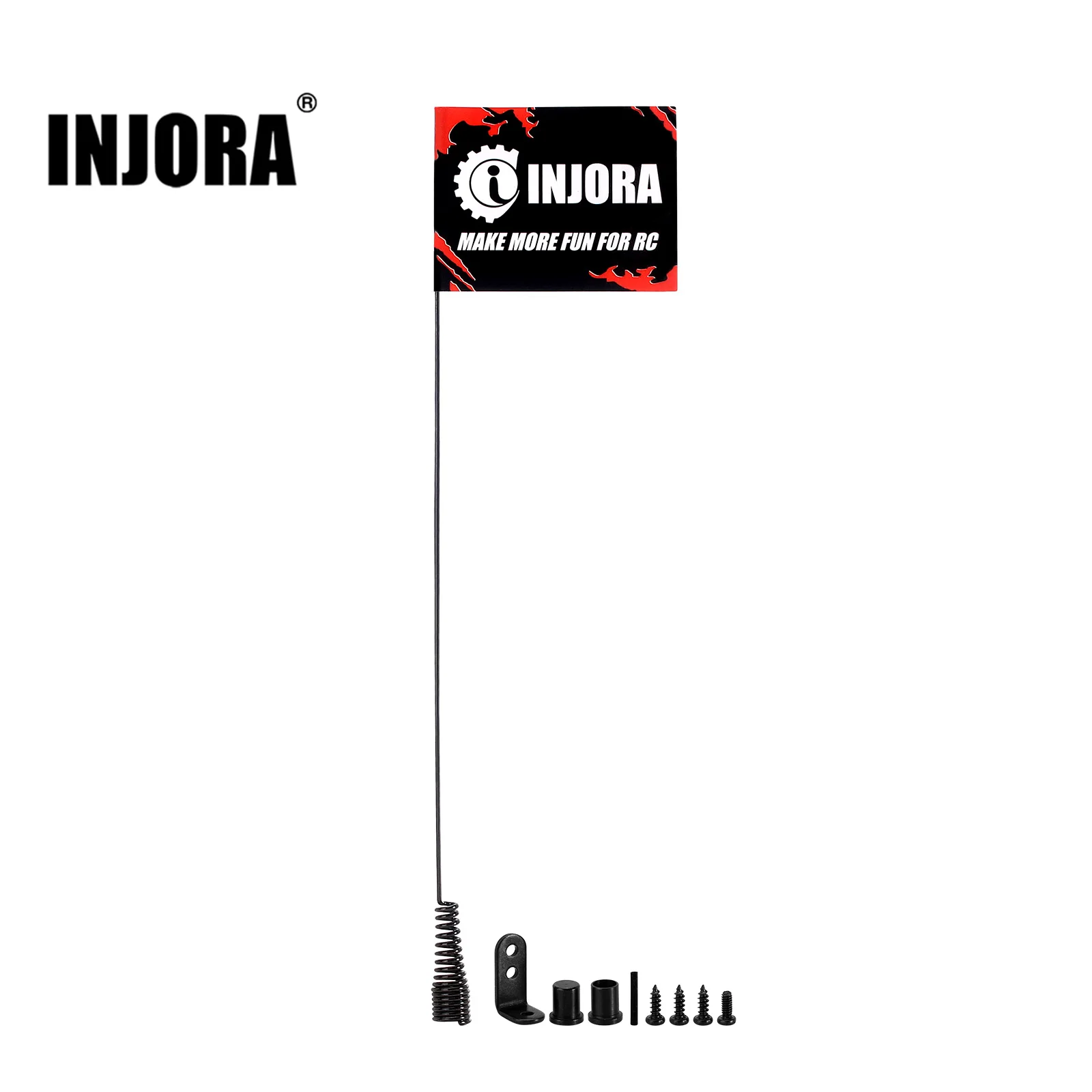 INJORA-antena decorativa con bandera para coche teledirigido, 15cm, TRX4M, SCX24, AX24, FCX18, FCX24, 1/18, 1/24