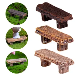 Mini Cute Resin simulation Wooden Chair Stool Fairy Couple Bench Action Figurine DIY Garden Miniatures Home Decor