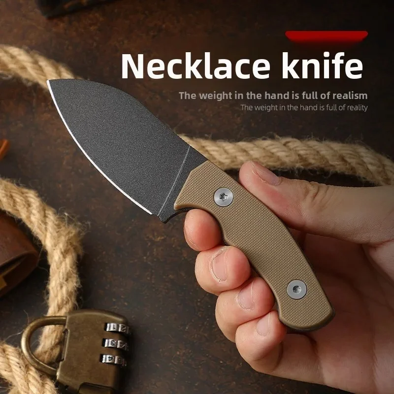 Outdoor Portable Straight Knife Sharp Fruit Knife Home Camping Pocket Knife With Sheath Hand Held Meat Cutting Tool For Outdoor