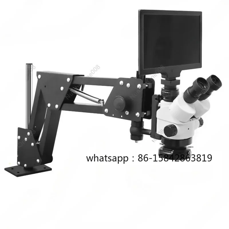 MS01B Jewelry Engraving Precision Stereoscopic Microscope 7x45X with Screen Binocular Microscope Jewelry Tool with LED Light