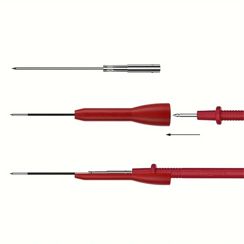 P30038 2/10PCS 1mm Test Probe Insulated Multi-meter Needle Stainless Test Pin for 2mm Banana Plug Test leads