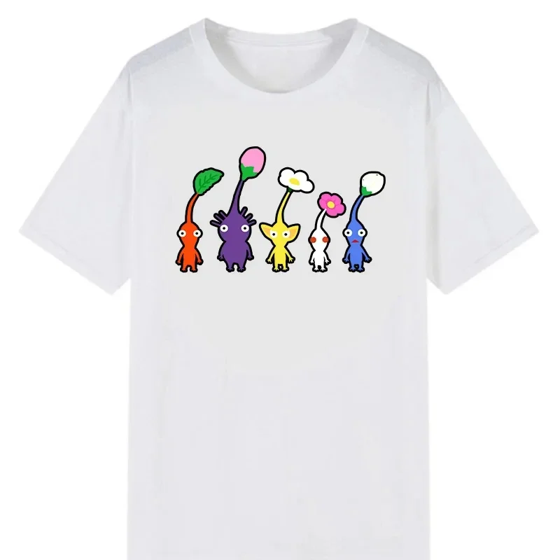 Kawaii Pikmin t-shirt hommes t-shirt drôle Harajuku mignon dessin animé graphique t-shirts été respirant confortable t-shirt Hombre surdimensionné
