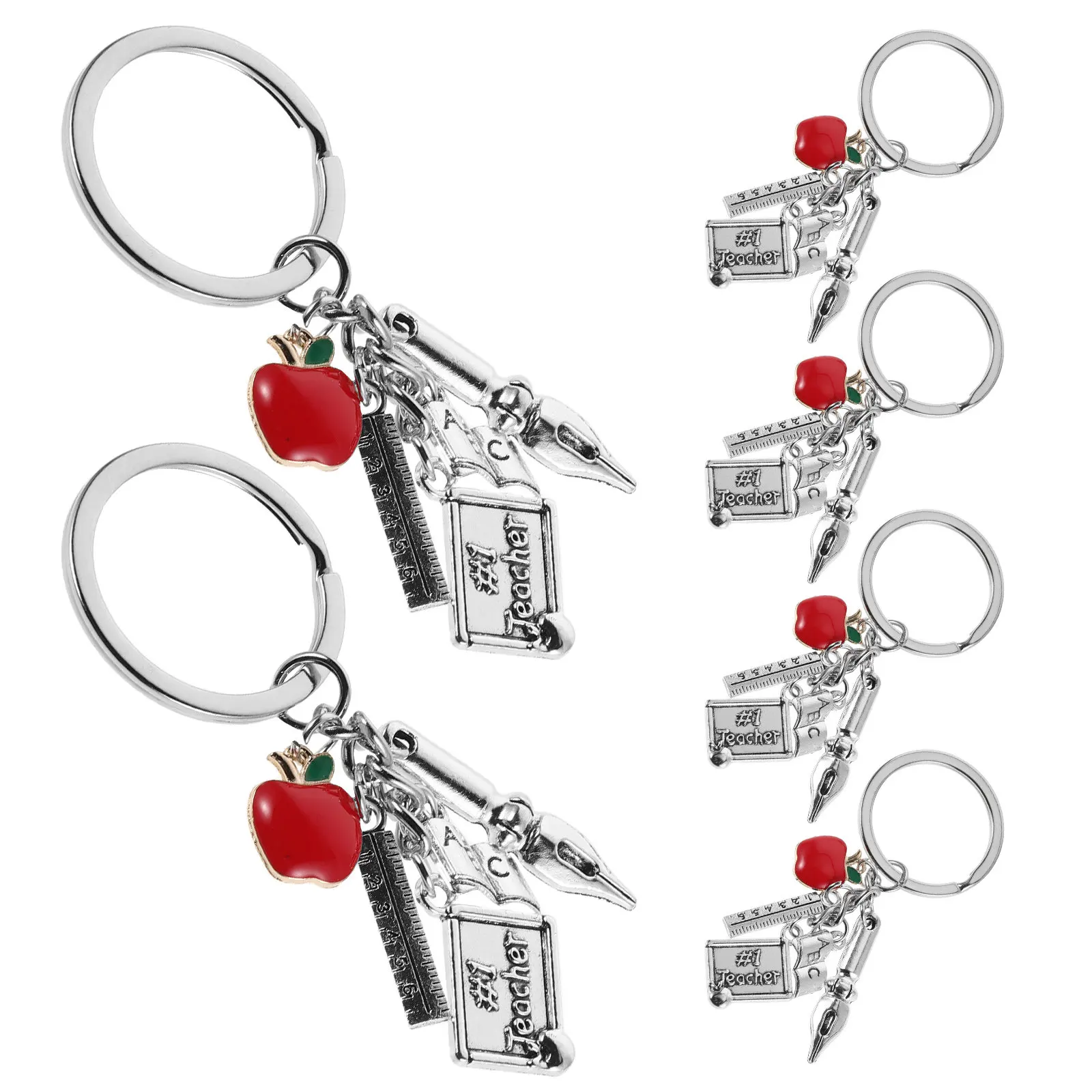 6Pcs Back to School Key Chains Creative Motivational Classroom Prizes Teacher Appreciation Student Rewards School Supplies Cute
