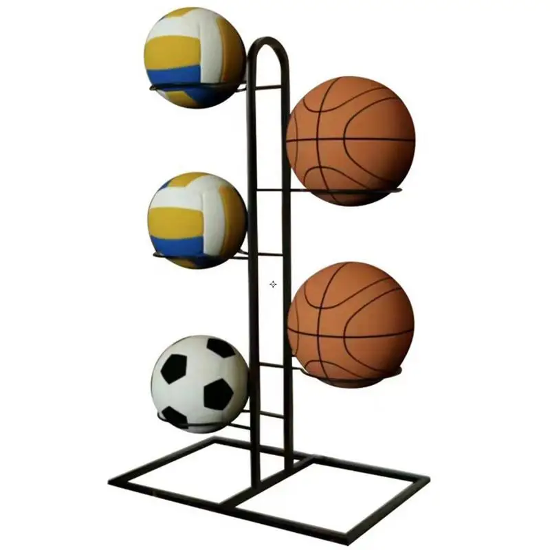 Basketball Storage Rack 5 Tiers Football Holder Soccer Stand Athletic Gear Basketball Organizer Stand Basketball Rack For