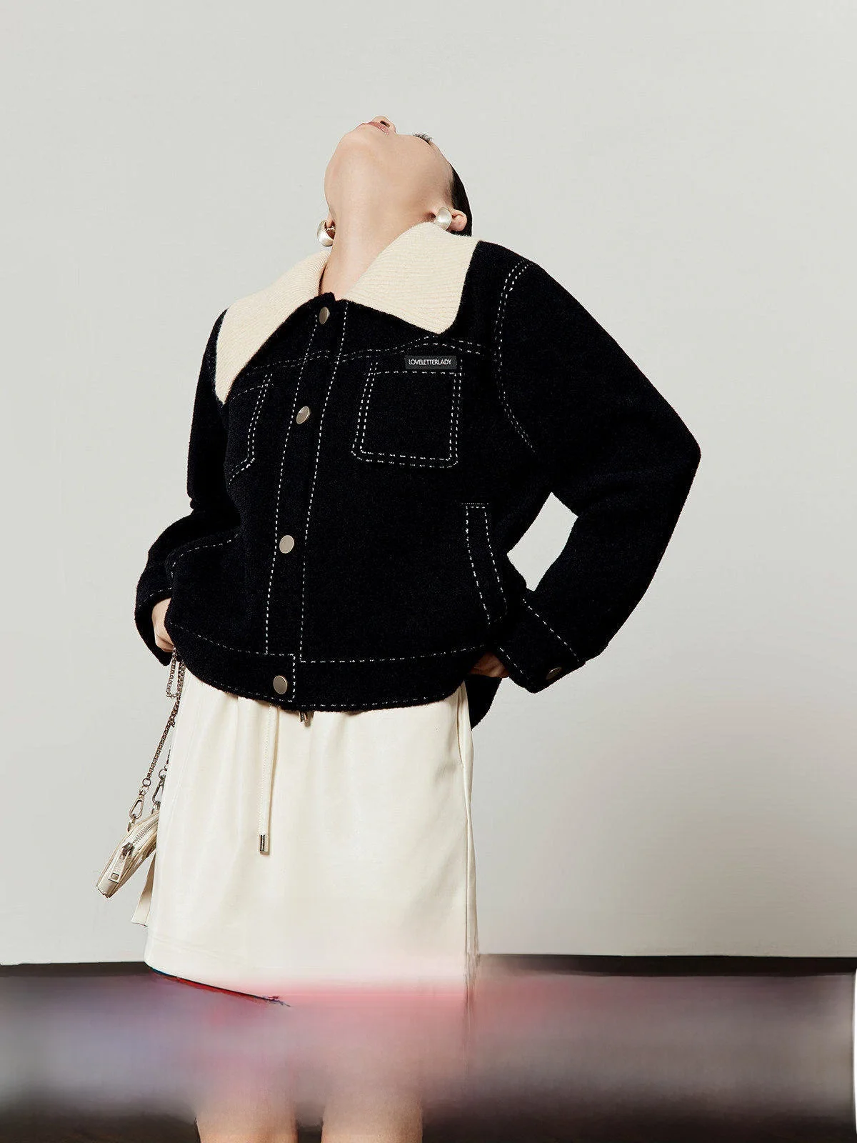 

Женский свитер Bla Commuter Sle с воротником, цветным дизайном, весенняя новинка, длинный рукав, стандартная длина, на одной пуговице