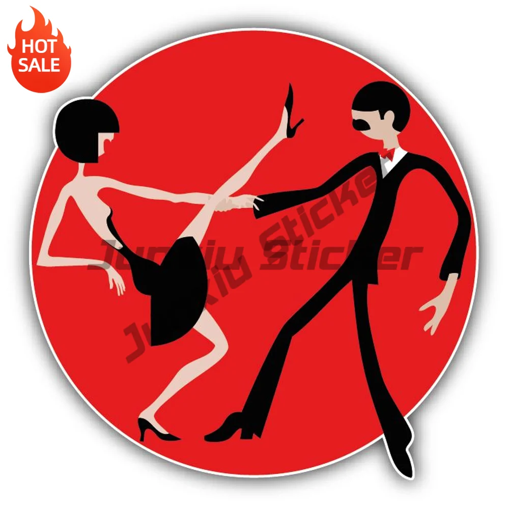 Dancing Couple Label Vinyl Car Sticker Self Adhesive Decal For SUV Window And Travel Case Exterior Decoration