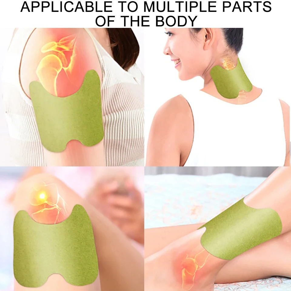 6/12/24pcs Wormwood Knee Patch Sports Joint Injuries Plaster Heating Relieves Shoulder Neck Back Lumbar Cervical Health Patches