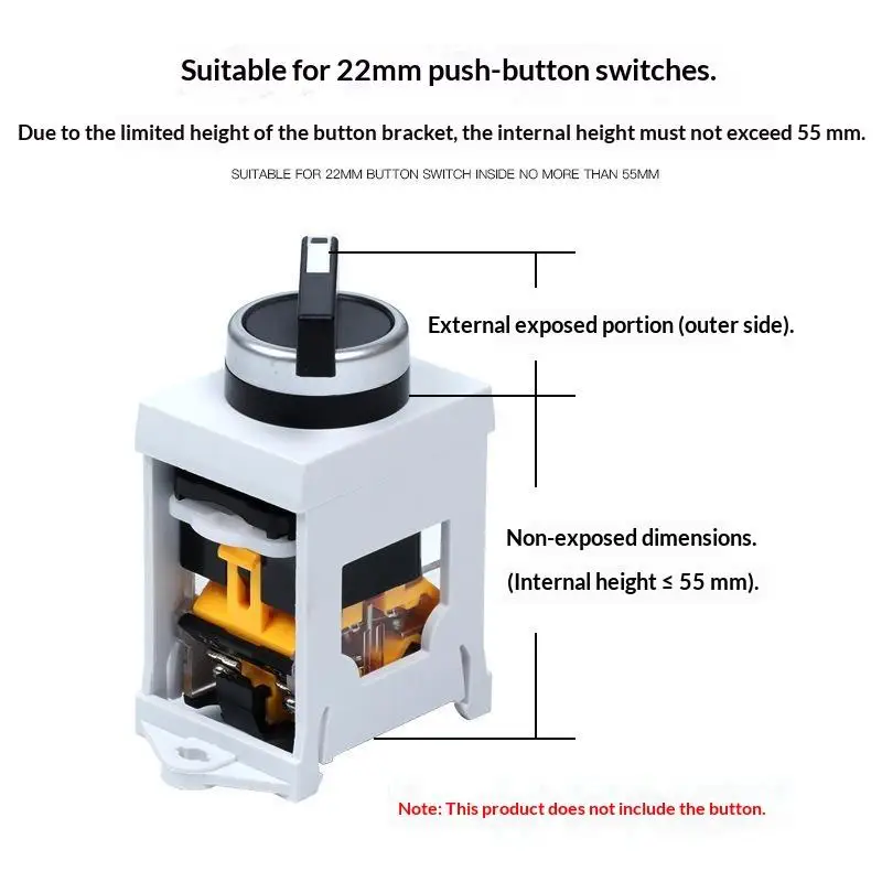 22mm Standard LA38 Push Button Bracket Emergency Stop Base Stable Din Rail Mount Holder for Commercial Electrical Systems