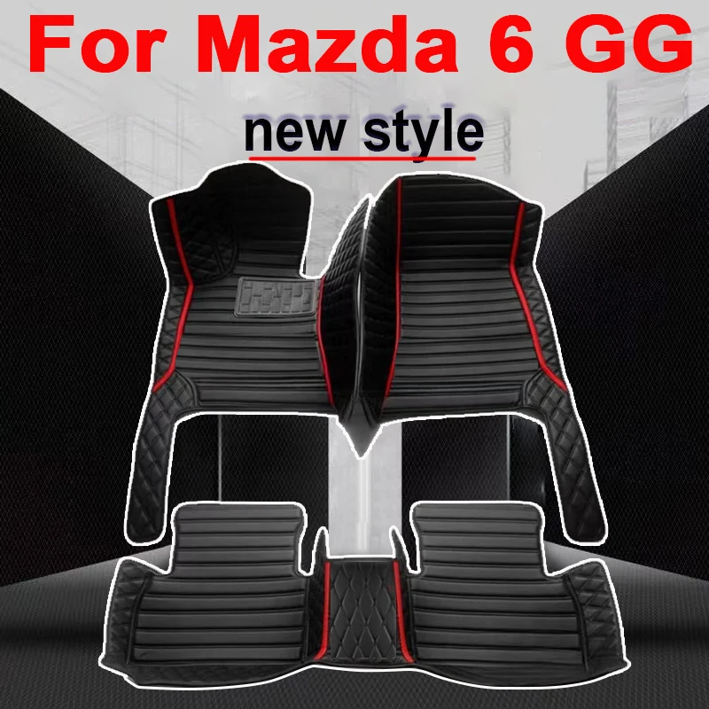 Custom Automotive Car Floor Mats For Mazda 6 GG 2003 2004 2005 2006 2007 Auto Luxury Leather Men Women Car Mats Full Coverage