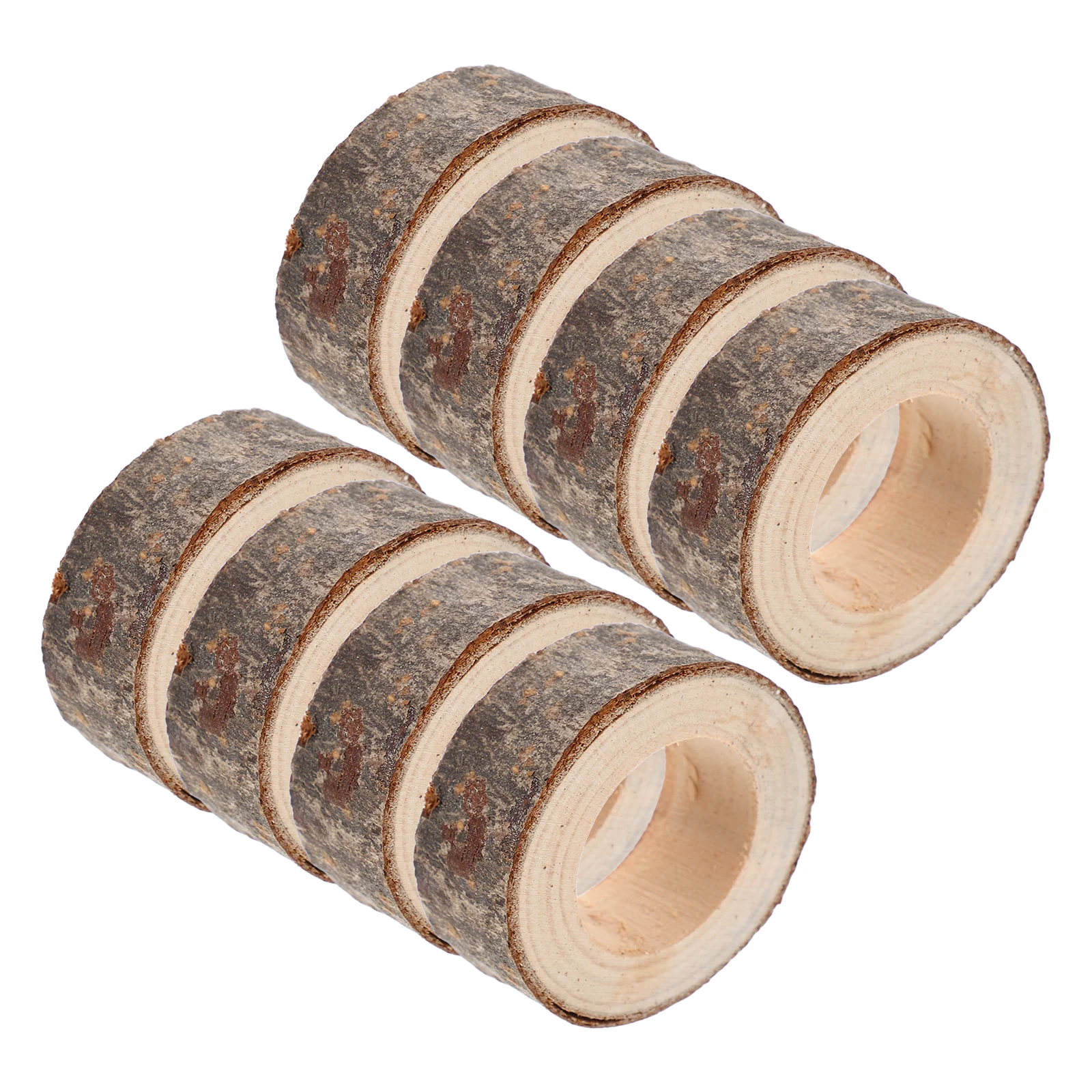 

8Pcs Circle Wooden Napkin Rings Natural Unfinished Wood Creative Napkin Holder for Wedding Birthday Party DIY Crafts
