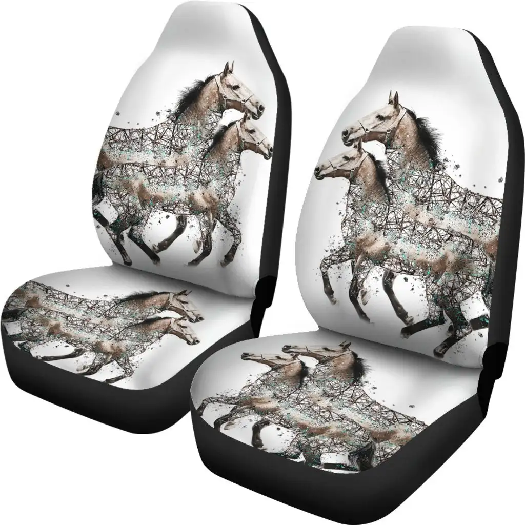 American Quarter Horse Art Print Car Seat Covers Set 2 Pc, Car Accessories Seat Cover