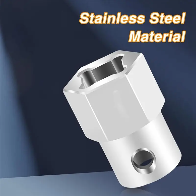 [NEWA64Z!】 Stainless Steel Top Wind Trailer Jack Crank Handle Cordless Drill Adapter With A 1/2 Inch Socket Adapter Bit