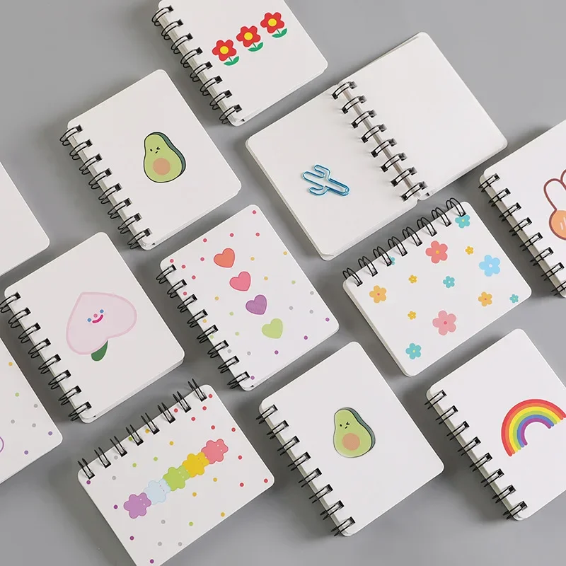 Kawaii น่ารักหมีกระต่าย Mini Spiral A7โน้ตบุ๊ครายสัปดาห์ Planner กระดาษเปล่าแบบพกพา Note Book Time Organizer อุปกรณ์การเรียน